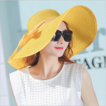 Paprasta vasaros šiaudų skrybėlę moterys didelis, platus kraštų paplūdimio skrybėlę nuo saulės skrybėlę, sulankstomas visiškai nepraleidžia saulės spindulių UV apsauga panamos skrybėlė kaulų chapeu feminino
