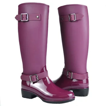 Pavasario žieminiai batai, prekės dizainas vidurio blauzdos batai studentų zip lietaus batai preppy batus moteris sagtis gumos rainboots 786