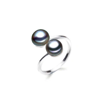 PEISENI natūralių gėlavandenių perlų žiedas 8-9mm tikras perlas 925 Sterlingas Sidabro papuošalai, Vestuviniai Žiedai, Moterims, merginos