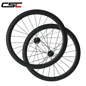 Per Ašies 6 Varžtas Diskiniai stabdžiai anglies keliais dviračio ratai 700C 50mm kniedė, skirta Tubuar arba Ant cyclocross aširačio 23 mm,Plotis 25mm