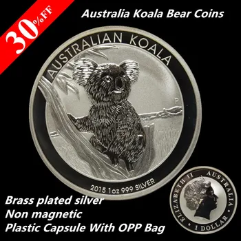Perth Mint Australijos Gyvūnai 1oz Koala Sidabras, plakiruoti monetų Surinkimo Nemokamas pristatymas 2vnt/lot nemokamas pristatymas