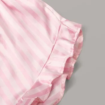 Pijamas Rinkiniai 2020 naujas Lady Vasaros sleepwear šortai Pižama Nėriniai Moterų Sexy v kaklo, Rankovių Satino Camisole pižamą #3