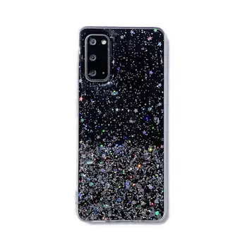 PRABANGIŲ Mados Minkštas Star Blizgučiai Aišku, telefono dėklas, skirtas Samsung galaxy S10 10 PASTABA S8 S9 A51 A71 S20 Plius Silikoninis dangtelis 10vnt/daug