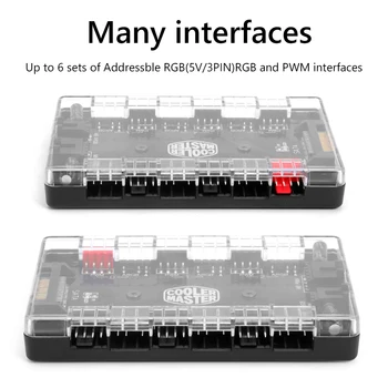 PWM 4Pin 3Pin Naudojamos RGB Adapteris 1 iki 6 Multi Way Splitter PWM ARGB Ventiliatorius HUB Plug Žaisti Patogus, Greitai Veikia