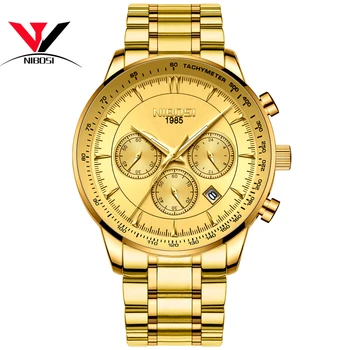 Relogio Masculino NIBOSI Vyras Laikrodžiai 2019 Prabangos Prekės Vandeniui Kvarcinis laikrodis Su Data, Verslo Žiūrėti Vyrų Aukso Vyrų Laikrodis Siųsti