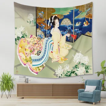 Retro 5 Stiliaus Japonijos Klasikinės Kultūros Gobelenas Dainininkas Kabinti Medžiaga Namų Sienų Dažymas Dekoratyvinis Fonas Medžiaga Kimono Grožis