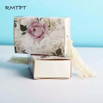 RMTPT 50pcs/daug Gėlių, Saldainių, Dovanų Dėžutėje Stalčių Dizainas Šalies Naudai Dėžės Amatų Popieriaus Dėžutė su Kutas Traukiant