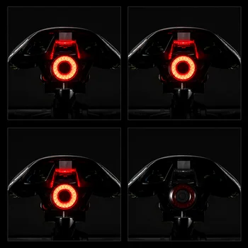 ROCKBROS Dviračių Smart Auto Stabdžių Šviesos Jutimo IPx6 Vandeniui LED Įkrovimo Dviračių užpakalinis žibintas, Dviračio Galinis Žibintas Priedai Q5
