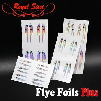 Royal Sissi16pairs set fly susiejimas atnaujinti fleye folijos baitfish suvilioti vinilo kaukės dirbtinis silverside tobinių skristi medžiagos susiejimas