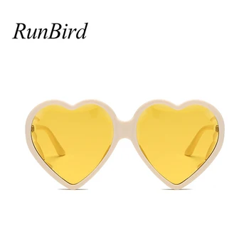 RunBird Meilė Širdies Akiniai nuo saulės Moterims Prekės ženklo Designe 2018 Mados Širdies Formos Saulės akiniai Moterų Raudonos, Žalios UV400 5306 R
