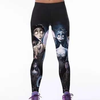 S-XXXXL Moterų Fitneso Antblauzdžiai Asmenybės Skeletas 3D Atspausdintas Antblauzdžiai Moterų Drabužių Nuotykių Laikas Legging Moterų Plius Dydis