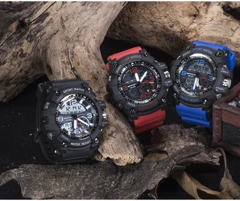 SANDA 759 Sporto vyriški Laikrodžiai Top Brand Prabanga Karinės Kvarco Žiūrėti Vyrų Laikrodis atsparus Vandeniui S Shock Laikrodį Relogio Masculino