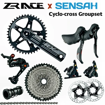 SENSAH SRX PRO 1x11 Greitis, 11s Kelių Groupset, R/L Shifter + Galiniai Derailleurs + ZRACE Chainset Stabdžiai, Žvyro-dviračiai Cyclo-Cross
