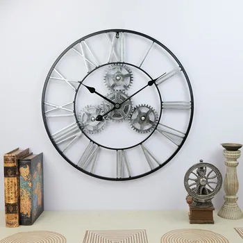 Sieninis Laikrodis 3D Retro Kaimiškas Dekoratyvinė Prabanga Meno Didelis Įrankių Derlius Didelis, Rankų darbo, Negabaritinių Sieniniai Laikrodžiai 