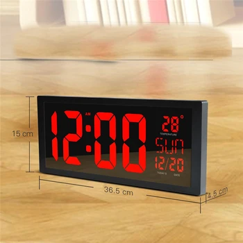 Sieninis laikrodis su big Led skaitmeniniai numeriai laikrodžiai temperatūra apdaila namo kambaryje desktop black LED-laikrodis AJ1901