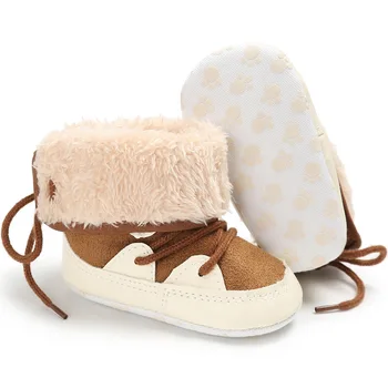 Spalvų atitikimo kūdikių žiemą šilti sniego batai bamblys vaikai, berniukai ir mergaitės, minkštos medvilnės vaikiška avalynė