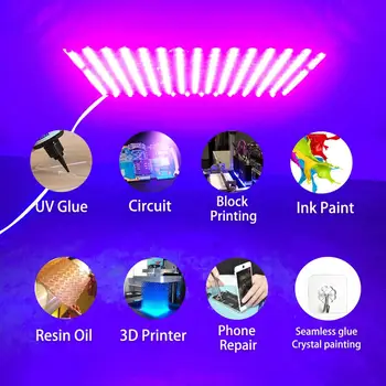 Spindulio Kampas Led UV GELIO Kietinimo Lempa 365nm 395nm Ultravioletinės Šviesos Išgydyti Naftos Spausdinimo Mašinos Stiklo Dažų Tapyti Šilko Ekrano 3D Spausdintuvas