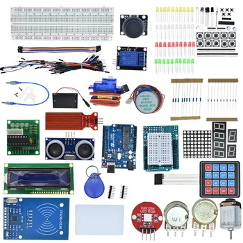 Starter Kit for Arduino Uno R3 - MEGA328P Breadboard ir laikiklis Žingsnis Variklis / SG90 Servo /1602 LCD/jumper Wire/RFID Modulis/Relė
