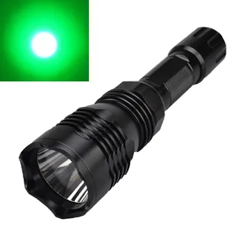 Taktinis Žalia LED Medžioklės Žibintuvėlis HS-802 350lm Žalia Šviesa Toch XR-E Q5 LED Lempos žibinto šviesa 18650 Žibintuvėlis