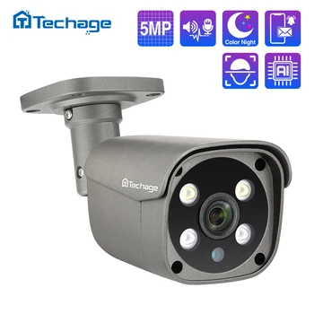 Techage H. 265 5MP Saugumo POE IP Camera Žmogaus Aptikimo Lauko Dviejų krypčių Garso ir Vaizdo Stebėjimo AI Kamera ONVIF už NVR Sistema