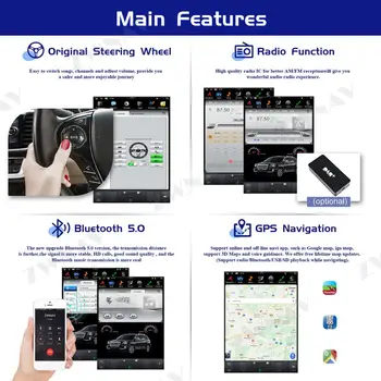 Tesla Ekranas Android 9.0 Automobilio Multimedijos Grotuvo Toyota Land Cruiser 150 Prado 2010-2017 GPS Navigacija Radijo stereo galvos vienetas