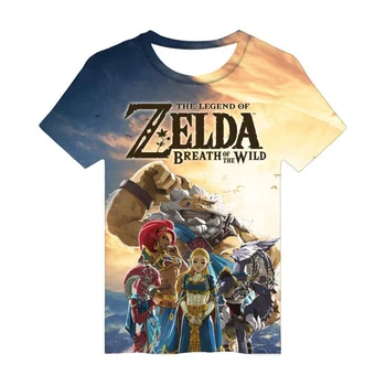 The Legend of Zelda 3D Print T Shirt Moterims, Vyrams, Vaikams Harajuku Streetwear Hip-Hop Kvėpavimas Laukinių Cosplay T-shirt Vasaros Viršūnes