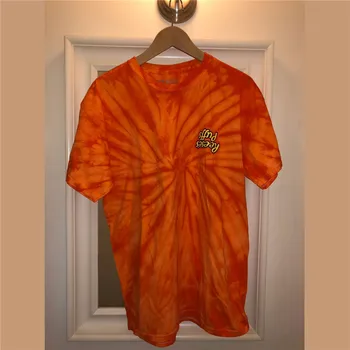 Travis Scott X R eeses P uffs Oranžinės spalvos Kaklaraištis Mirti Astroworld t-shirt， Vyrai Moterys Mados SCOTT TRAVIS Hip-hop ' o t-shirts
