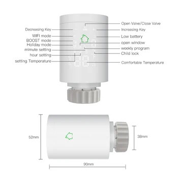 Tuya ZigBee3.0 Smart Radiatorių Pavaros Programuojami Termostatiniai Radiatorių Vožtuvas, Temperatūros Reguliatorius Balsu per Alexa