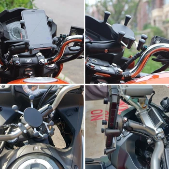 Universalus Motociklas, Mobiliojo Telefono Laikiklis, tvirtinimas ant Rankenos Paramos 360 Laipsnių Sukimosi už Moto 3.5 - 6 colių GPS Motoroleris