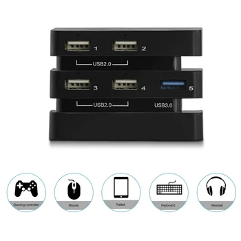 Už PS4 Pro Reikmenys Play Station 4 Pro Priimančiosios USB Hub 3.0 & 2.0 USB Prievado Žaidimų Konsolės Išplėsti USB Adapteris