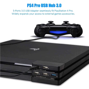 Už PS4 Pro Reikmenys Play Station 4 Pro Priimančiosios USB Hub 3.0 & 2.0 USB Prievado Žaidimų Konsolės Išplėsti USB Adapteris