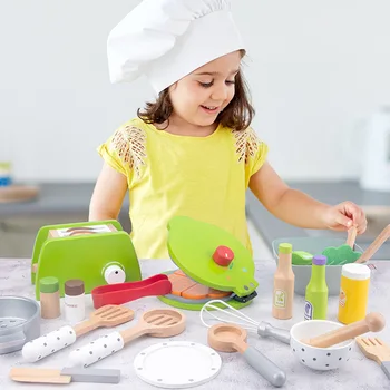 Vaikai Virtuvės Apsimesti Žaisti Žaislų, Virtuvės Mediniai Virtuvės Rinkinys, skirtas Vaikams Žaisti, Virtuvės Reikmenys, Kepimo Indai Vaikams