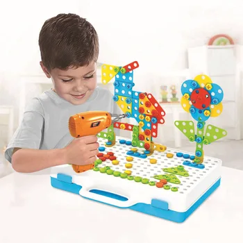 Vaikų Kūrimo Bloką Žaislas Gręžimo Varžtas 3D Kūrybos Mozaika, Dėlionė Žaislo Surinkimas Pastato Blokas Rinkinys, Berniukas, Mergaitė, 