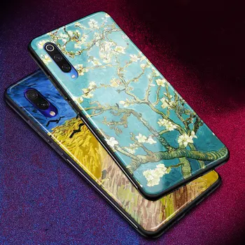 Van Gogh Galerija minkšto silikono stiklo telefonas padengti shell Xiaomi Mi 5 S 6 X 8 9 SE Ištirti Mi Sumaišykite 2 2S 3 redmi pastaba 5 6 7