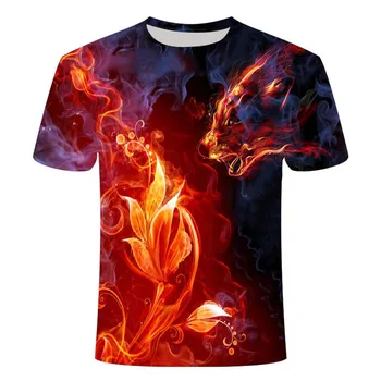 Vasaros Vyrų 3D Spausdinimo T-shirt Spausdinimas, T-marškinėliai, vyriški marškinėliai Vasaros Black T-shirt Apvalus Kaklas Paplūdimio T-shirt