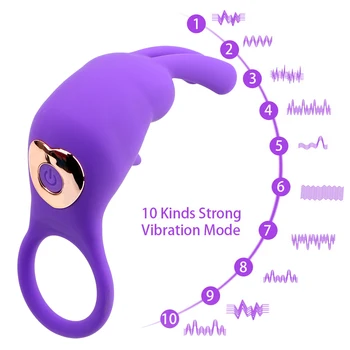 VATINE 10 Greitį Klitorio Stimuliacija Massager Vibrator Sekso Žaislas Vyrams Porą Atidėti Ejakuliacija, Varpos Žiedas Vibruojantis Gaidys Žiedai