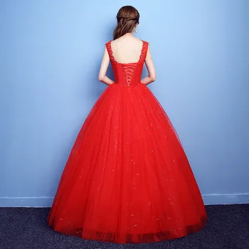 Vestido De Noiva 2021 V-kaklo Raudona Duobute Backless Quinceanera Suknelės Tiulio Kristalinis Kamuolys Suknelė Elegantiškas Quinceanera Suknelės