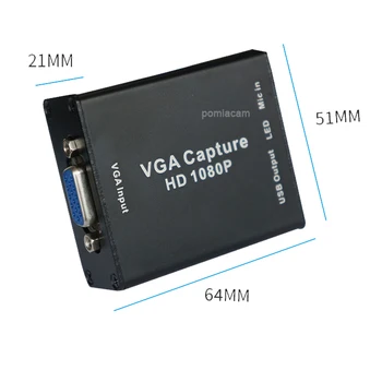 VGA-USB Adapterius 1080P su vaizdo įrašymo kortelė Projektorius Posėdžio įrašo Filmavimo įrašyti， Paramos OBS , potplayer ,