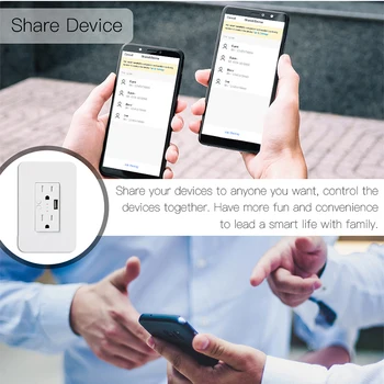 Wifi Smart Sienos, Elektros Rozetės Kištuką su 2 USB Lizdas Smart Gyvenimas/Tuya APP Nuotolinio Valdymo Niekur Dirbti su Alexa 