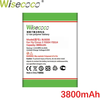 Wisecoco BL9200 Baterija 3800mAh SKRISTI Plunksninių 2 FS504 FS514 BL9200 Plunksninių 8 Sandėlyje telefonas Aukštos kokybės