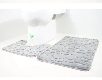 Zeegle 3D Įspaudas 2vnt Vonios Kilimėlio Nustatyti Anti-slip Dušas Kilimėlis Vonios kambario Grindų Kilimėliai Vonios Kilimėlių Atminties Putos Vonios Kilimėlis Nustatyti Bathub Kilimėlis