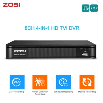 ZOSI 1080p H. 264 VGA HDMI Security 4 1 8CH CCTV DVR Vaizdo įrašymas Skaitmeninis Už TVI HAINAUT CVI Analoginė vaizdo Kamera