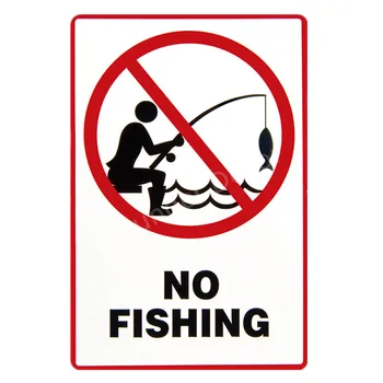 Įspėjimas Plaukti Zona Ne Žvejybos Skardos Metalo Ženklai Šeimos Bar Pub Klubo Senovinių Namų Dekoro Ateiti Į Žuvų Retro Plakato YD004