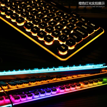 Žaidimų Klaviatūra 104 Keycaps RGB Apšvietimu Vandeniui Silent Keyboard Kompiuterinių žaidimų USB Laidinio For Desktop Laptop