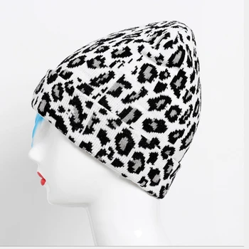 Žiemos Leopardas Spausdinti Mezgimo Skrybėlę 2020 M. Rudens Žiemos Korėjos Mados Moterų Skrybėlę Naujas Nėrimo Šiltas Moterų Skrybėlę Skullies Unisex Kepurės