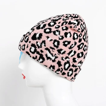 Žiemos Leopardas Spausdinti Mezgimo Skrybėlę 2020 M. Rudens Žiemos Korėjos Mados Moterų Skrybėlę Naujas Nėrimo Šiltas Moterų Skrybėlę Skullies Unisex Kepurės